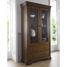 Rochelle Oak Double Display Cabinet - Grade A2 - Ref #0712