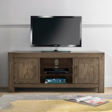 Turin Dark Oak Entertainment Unit - Grade A2 - Ref #0841