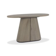 Vega Grey Oiled Oak & Peppercorn Oval Console Table