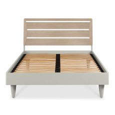 Larsen Scandi Oak & Soft Grey Slatted Double Bed Frame 135cm
