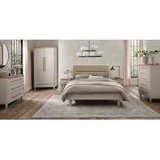 Larsen Scandi Oak & Soft Grey Slatted King Bed Frame 150cm