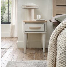 Larsen Scandi Oak & Soft Grey 1 Drawer Bedside Table