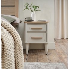 Larsen Scandi Oak & Soft Grey 2 Drawer Bedside Table