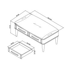 Larsen Scandi Oak & Soft Grey Coffee Table with Drawer