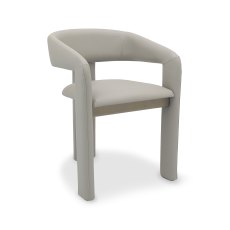 Duo Grey Oiled Oak Upholstered Chair - Grey Bonded Leather (Single)