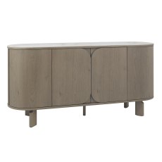 Duo Grey Oiled Oak Wide Sideboard with Monte Bianco Sintered Stone Top