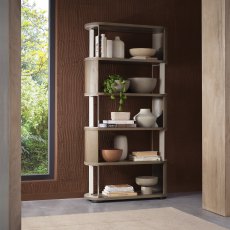 Duo Grey Oiled Oak Open Display Unit