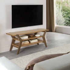 Kristen Oak & Light Weathered Oak Open Media Unit