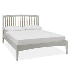 Whitby Scandi Oak & Warm Grey Low Foot End Double Bed Frame 135cm - Grade A2 - Ref #1108
