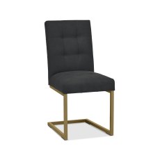 Athena Upholstered Cantilever Chair - Black Fabric (Pair) - Grade A3 - Ref #1114