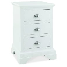 Hampstead White 3 Drawer Bedside Table - Grade A2 - Ref #1184