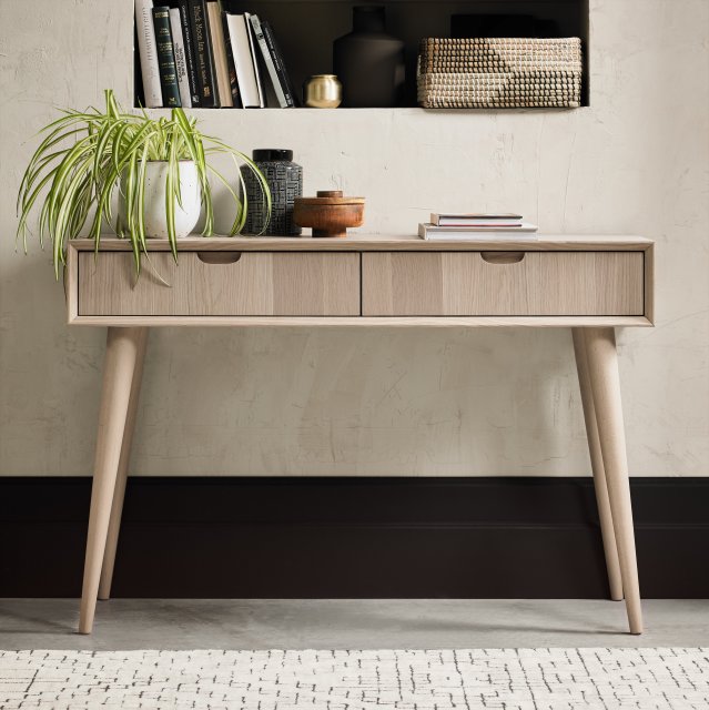 Premier Collection Dansk Scandi Oak Console Table With Drawers