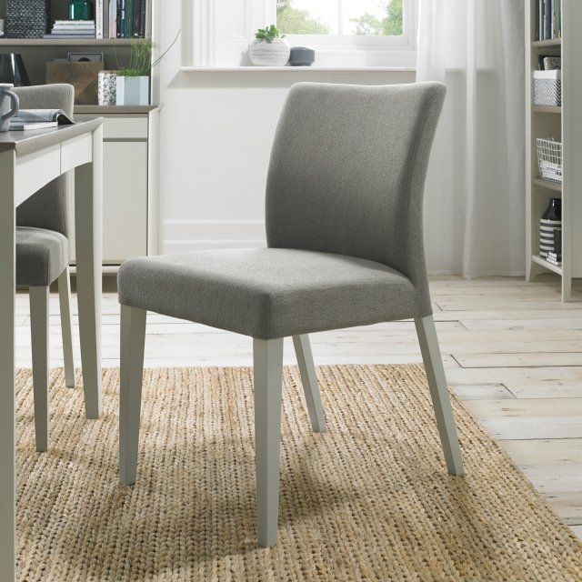 Premier Collection Bergen Grey Washed Upholstered Chair - Titanium Fabric (Pair)