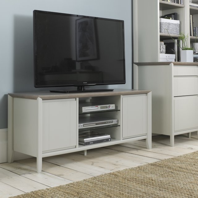 Premier Collection Bergen Grey Washed Oak & Soft Grey Media Unit