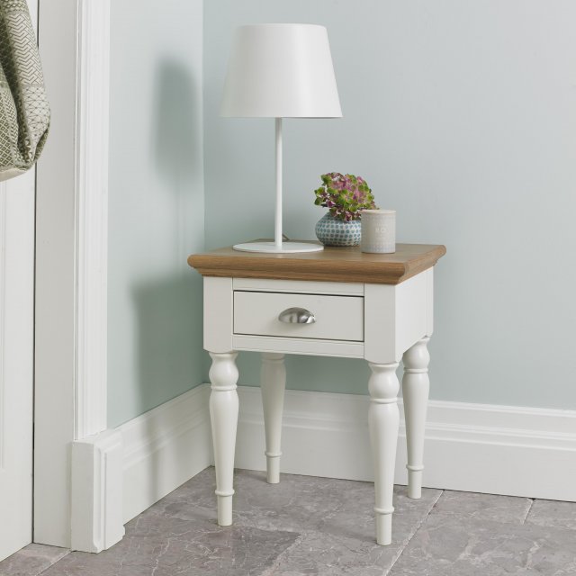 Premier Collection Hampstead Two Tone Lamp Table - Turned Leg