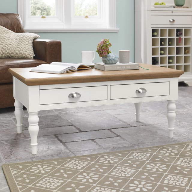 Premier Collection Hampstead Two Tone Coffee Table - Turned Leg