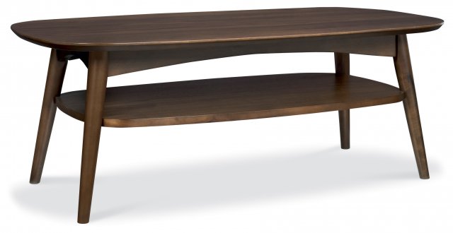Premier Collection Oslo Walnut Coffee Table With Shelf