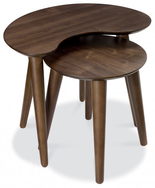 Premier Collection Oslo Walnut Nest Of Lamp Tables