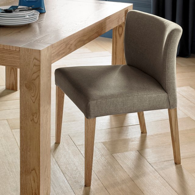Premier Collection Turin Light Oak Low Back Upholstered Chair - Black Gold Fabric (Pair)
