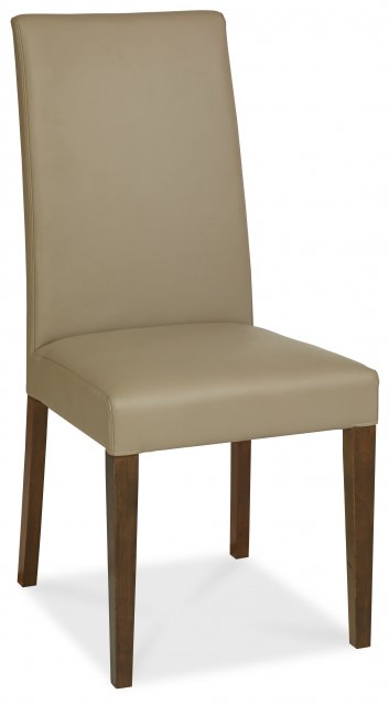 Premier Collection Miles Walnut Taper Back Chair - Olive Bonded Leather (Pair)
