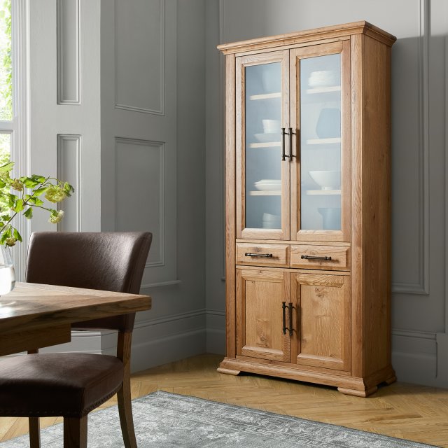 Signature Collection Belgrave Rustic Oak Display Cabinet