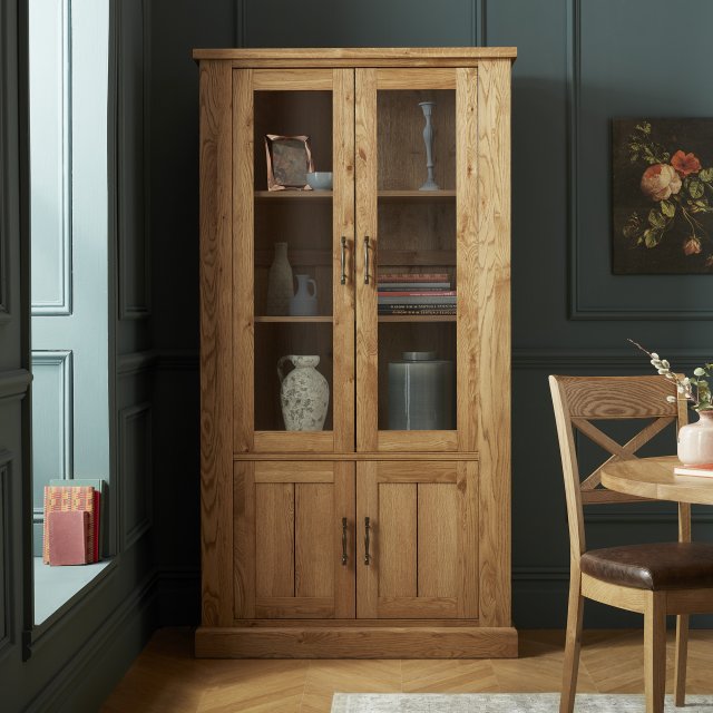 Signature Collection Westbury Rustic Oak Display Cabinet