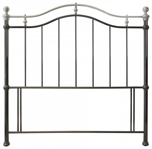 Headboards & Bedsteads Collection Chloe Black & Shiny Nickel Headboard Small Double 122cm