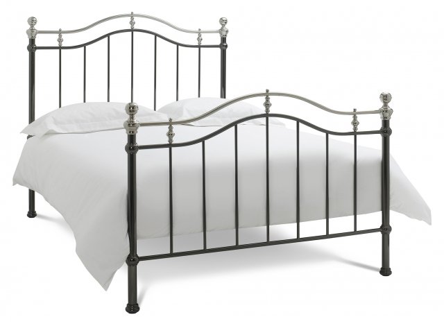 Headboards & Bedsteads Collection Chloe Black & Shiny Nickel Bedstead Double 135cm