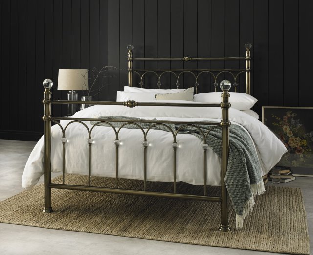 Headboards & Bedsteads Collection Krystal Antique Brass Bedstead Double 135cm