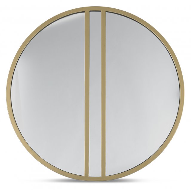 Signature Collection Chevron Satin Brass Mirror