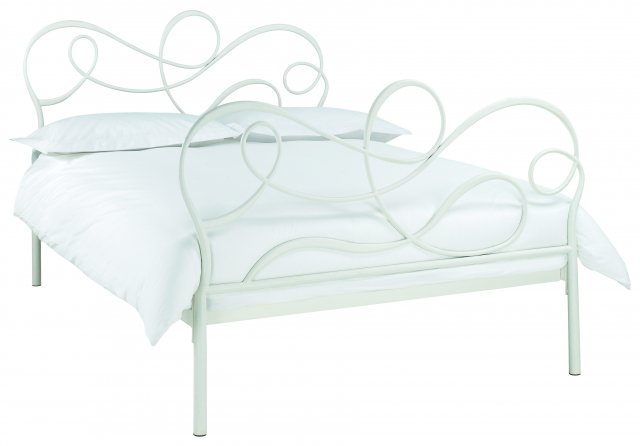 Headboards & Bedsteads Collection Scroll White Bedstead King 150cm