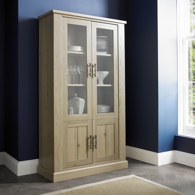 Signature Collection Chartreuse Aged Oak Display Cabinet