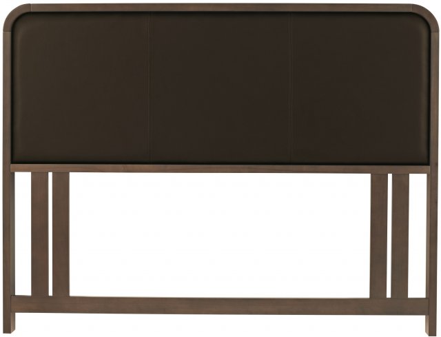 Premier Collection Capri Walnut Headboard Double 135cm - Brown Faux Leather