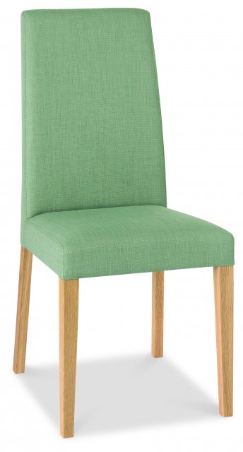 Premier Collection Miles Oak Taper Back Chair - Aqua Fabric (Pair)