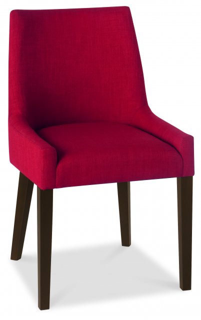 Premier Collection Ella Walnut Scoop Back Chair - Red (Single)