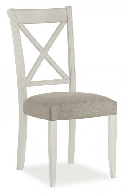Premier Collection Hampstead Soft Grey X Back Chair - Pebble Grey Fabric (Single)
