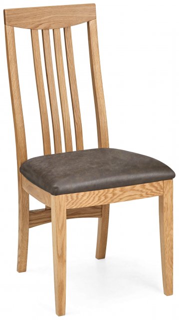 Signature Collection High Park Slatted Chair - Distressed Bonded Leather (Single)