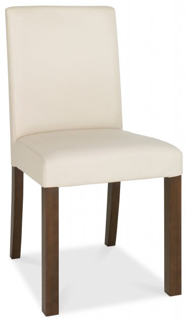 Premier Collection Akita Walnut Uph Chair - Ivory Faux Leather (Single)