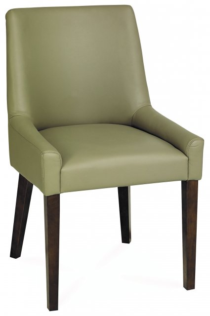 Premier Collection Ella Walnut Scoop Back Chair - Olive Grey Bonded Leather (Single)