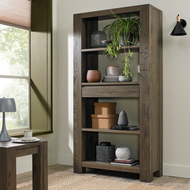 Bentley Designs Logan Fumed Oak Open Display Unit- feature