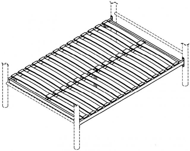 Replacement Metal Sprung Slat Base (Black) for a Bentley Designs *King Size Metal Bed only* (Metal rails with 28 wooden slats & caps)