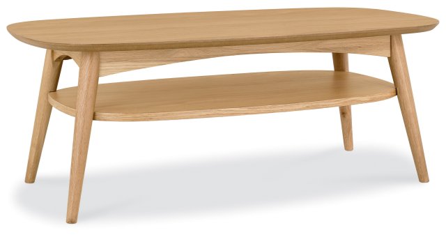 Premier Collection Oslo Oak Coffee Table With Shelf - Grade A2 - Ref #0021