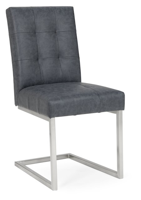 Signature Collection Tivoli Dark Oak Uph Cantilever Chair - Mottled Black Faux Lthr (Single) - Grade A2 - Ref #0243