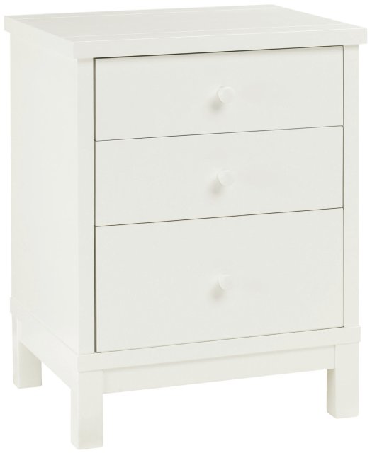 Atlanta White 3 Drawer Nightstand Bedroom Furniture Bentley
