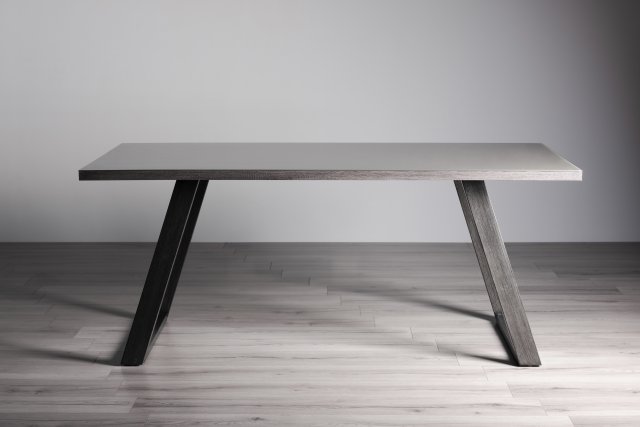 Gallery Collection Hirst Grey Painted Tempered Glass 6 Seater Dining Table with Grey Base - Grade A2 - Ref #0456