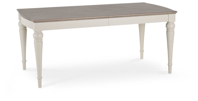 Premier Collection Montreux Grey Washed Oak & Soft Grey 6-8 Extension Table - Grade A3 - Ref #0516