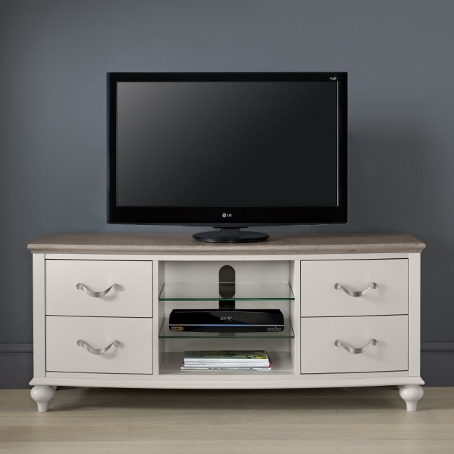 Premier Collection Montreux Grey Washed Oak & Soft Grey Entertainment Unit - Grade A3 - Ref #0578