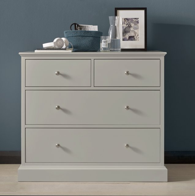 Premier Collection Ashby Soft Grey 2+2 Drawer Chest - Grade A3 - Ref #0592