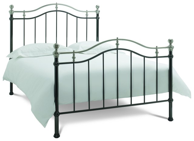 Headboards & Bedsteads Collection Chloe Black & Shiny Nickel Bedstead Double 135cm - Grade A3 - Ref #0640