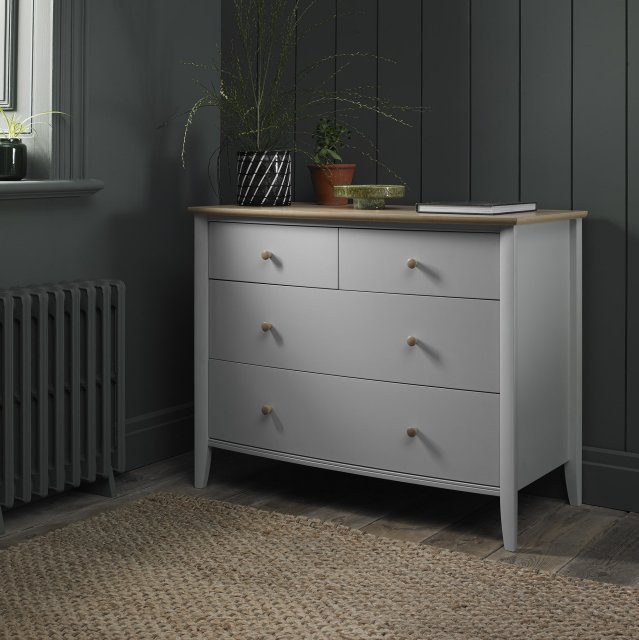 Premier Collection Whitby Scandi Oak & Warm Grey 2+2 Drawer Chest - Grade A3 - Ref #0651